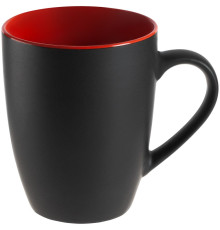 Кружка Bright Tulip, матовая, черная с красным