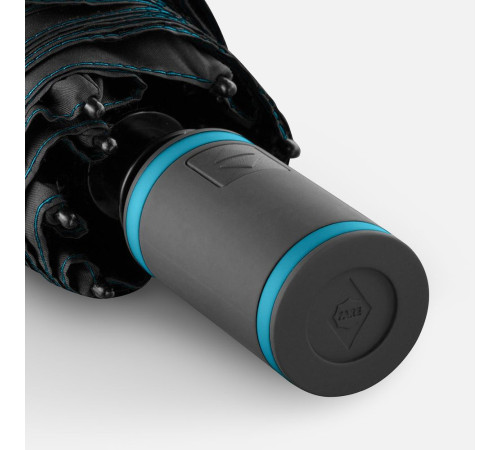 Зонт складной AOC Mini с цветными спицами, бирюзовый