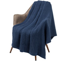 Плед Shirr, синий (деним)