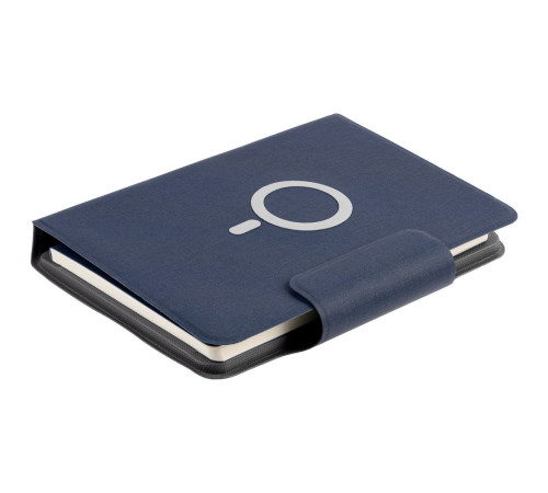 Органайзер с блокнотом и аккумулятором Oiro, синий
