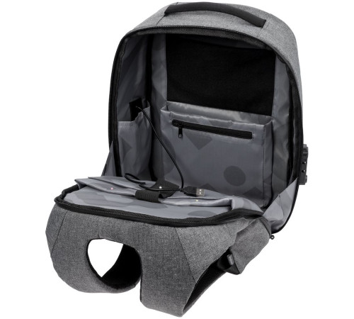 Рюкзак с потайным карманом inGreed, серый