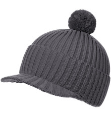 Вязаная шапка с козырьком Peaky, серая (антрацит)