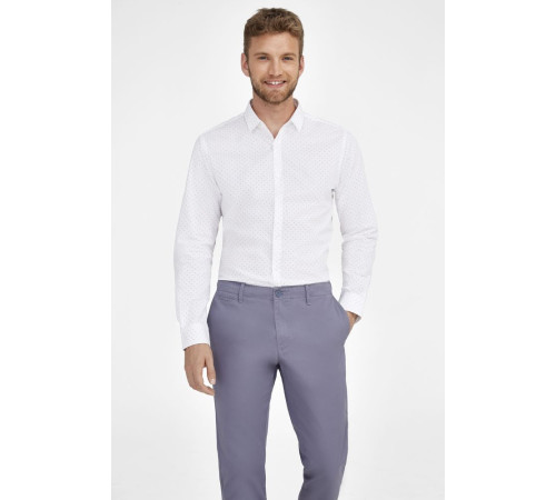 Рубашка мужская Becker Men, белая с темно-синим