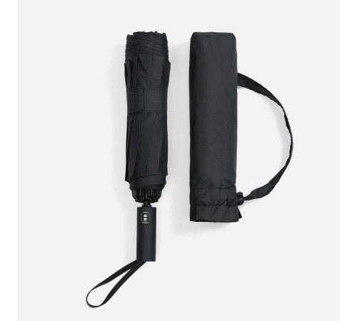 Зонт обратного сложения twoGether с двойным куполом, черный