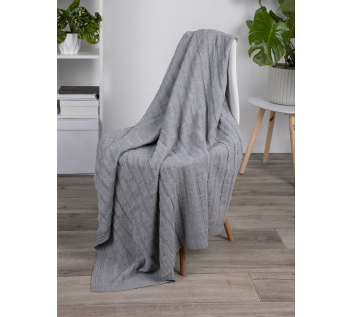 Плед Trenza, светло-серый