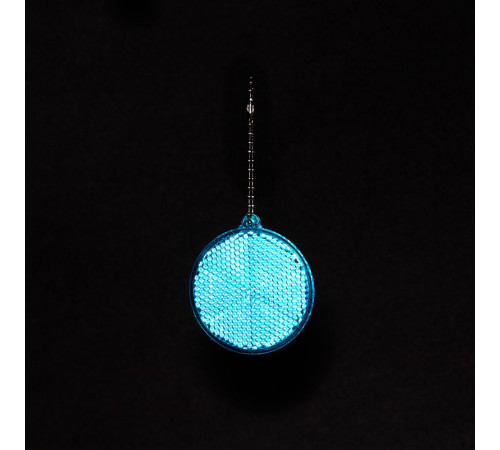 Пешеходный светоотражатель с цепочкой «Круг», синий