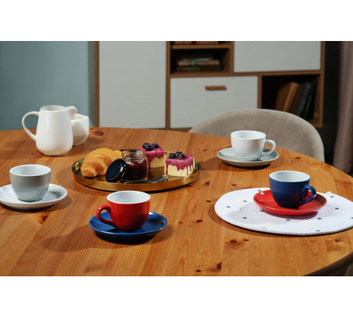 Чайная пара Cozy Morning, синяя с белым