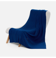 Плед Tressa, темно-синий (кобальт)