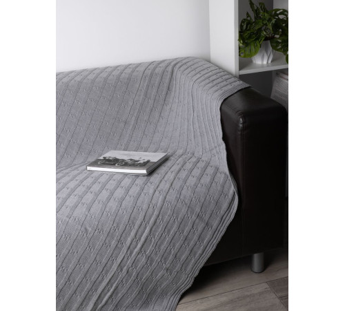 Плед Trenza, светло-серый