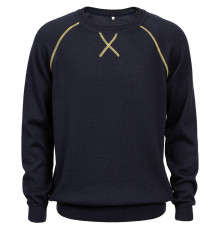 Джемпер Stitch с контрастной отделкой, синий с зеленым