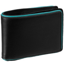 Кошелек Partinico, черный с бирюзовым