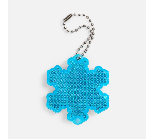 Пешеходный светоотражатель с цепочкой «Снежинка», синий