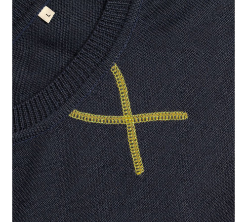 Джемпер Stitch с контрастной отделкой, синий с зеленым