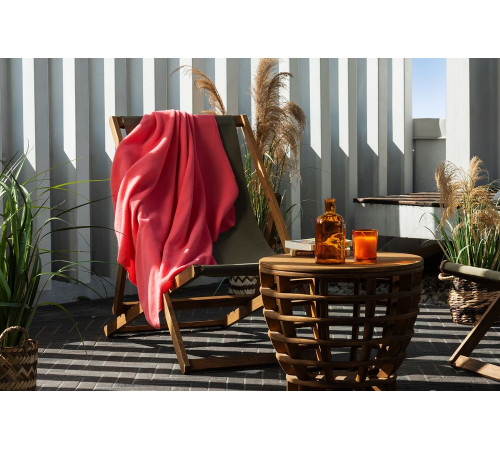 Флисовый плед Warm&Peace, розовый (коралловый)