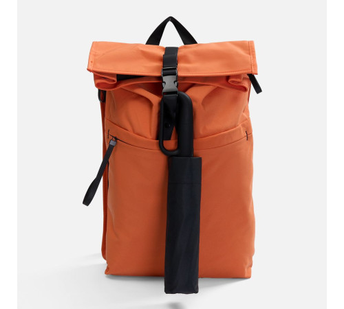 Зонт обратного сложения inLoop с ручкой-карабином, черный