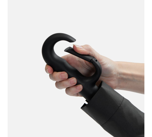 Зонт обратного сложения inLoop с ручкой-карабином, черный