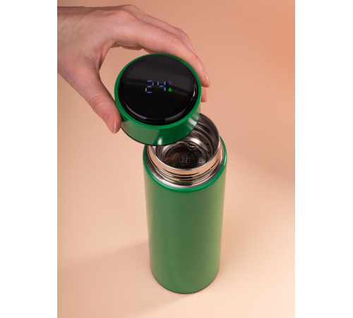 Смарт-бутылка с заменяемой батарейкой Long Therm, зеленая