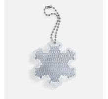 Пешеходный светоотражатель с цепочкой «Снежинка», белый