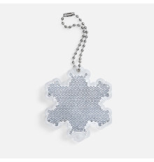 Пешеходный светоотражатель с цепочкой «Снежинка», белый