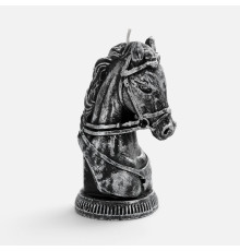 Свеча фигурная «Бюст лошади», серебристая