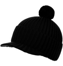 Вязаная шапка с козырьком Peaky, черная