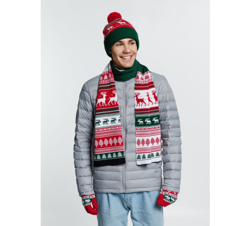 Шарф Mirakler, красный с зеленым