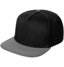 Бейсболка Foreside с прямым козырьком, черная с серым