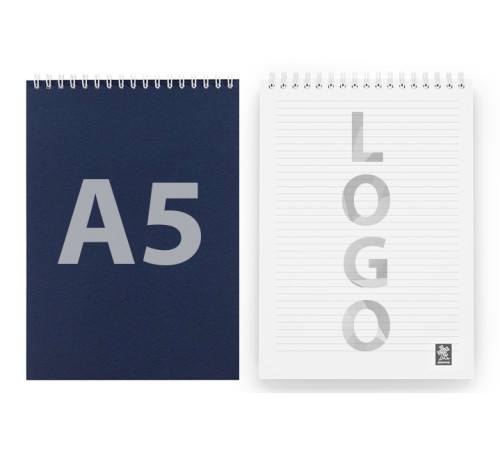 Блокноты А5 на пружине с черно-белым блоком