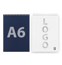 Блокноты А6 на пружине с черно-белым блоком