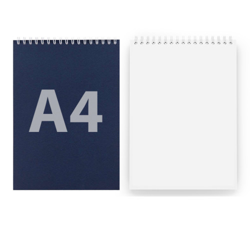 Блокноты А4 на пружине с пустым блоком