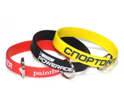 Силиконовые браслеты с колечком для ключей