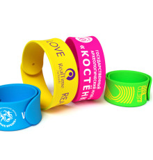 SLAP-браслеты силиконовые с нанесением в 1 цвет