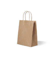 Крафт пакет бурый с кручеными ручками