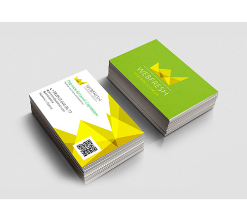 Визитка двухсторонняя на белой бумаге 350гр