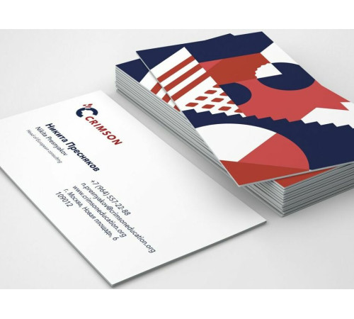 Визитка двухстор. на светлой дизайнерской бумаге