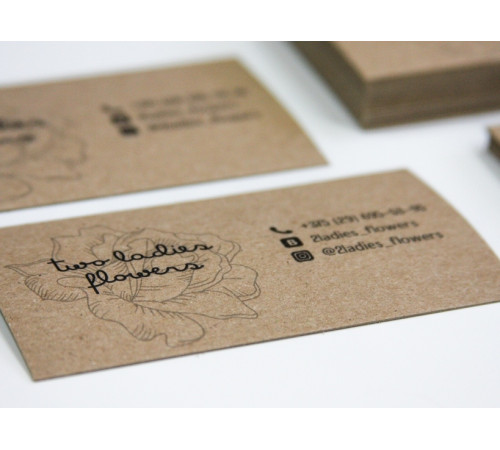 Визитка односторонняя на крафте