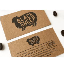 Визитка двухсторонняя на крафте